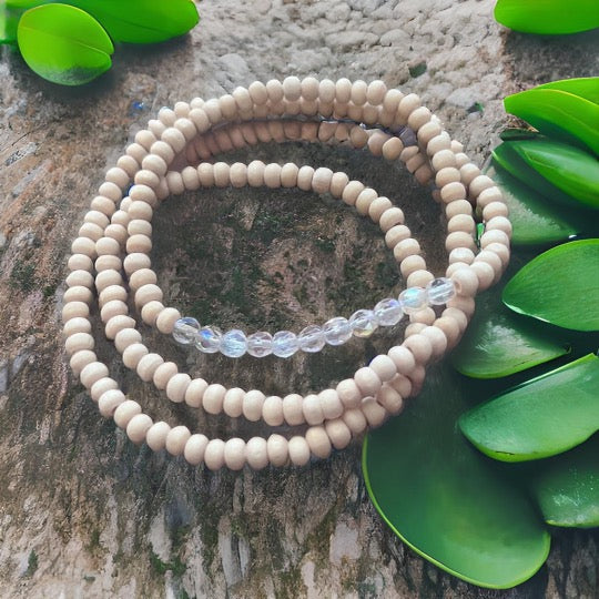 In Shop, Stackable Wood Bead Diffuser Bracelets
