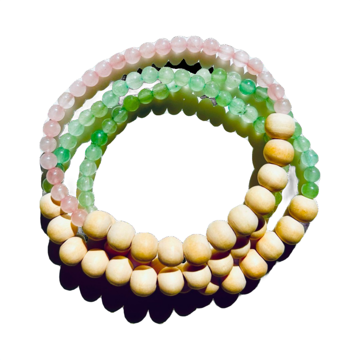 In Shop, Stackable Wood Bead Diffuser Bracelets