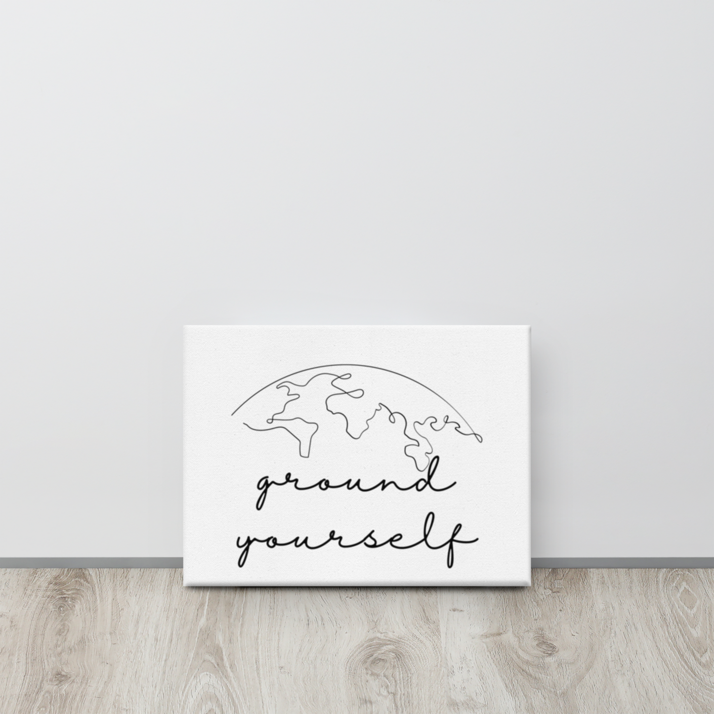 Minimalist Black and White Print, Ground Yourself, 8x10" Stretched Canvas, Ready to Hang